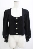 画像1: Fi.n.t / ローズ彫刻釦ディープカラーニットカーディガン Free BLACK H-26-02-02-056-CA-TO-NS-ZH (1)