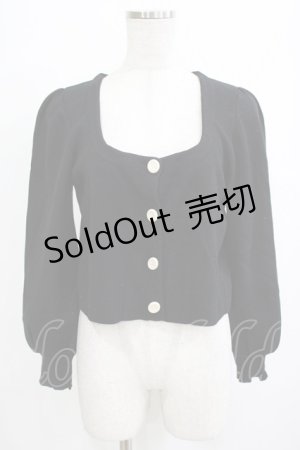 画像: Fi.n.t / ローズ彫刻釦ディープカラーニットカーディガン Free BLACK H-26-02-02-056-CA-TO-NS-ZH