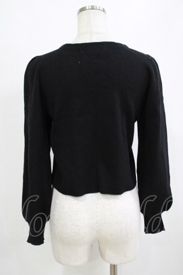 画像3: Fi.n.t / ローズ彫刻釦ディープカラーニットカーディガン Free BLACK H-26-02-02-056-CA-TO-NS-ZH (3)