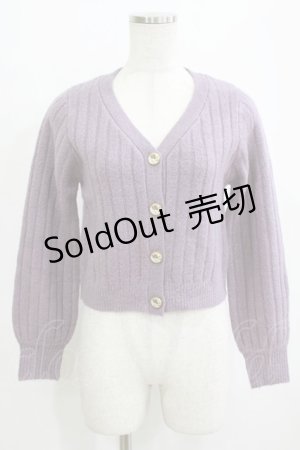 画像: an another angelus / クレマチスプリント釦リブニットカーディガン Free LAVENDER H-26-02-02-057-CA-TO-NS-ZH