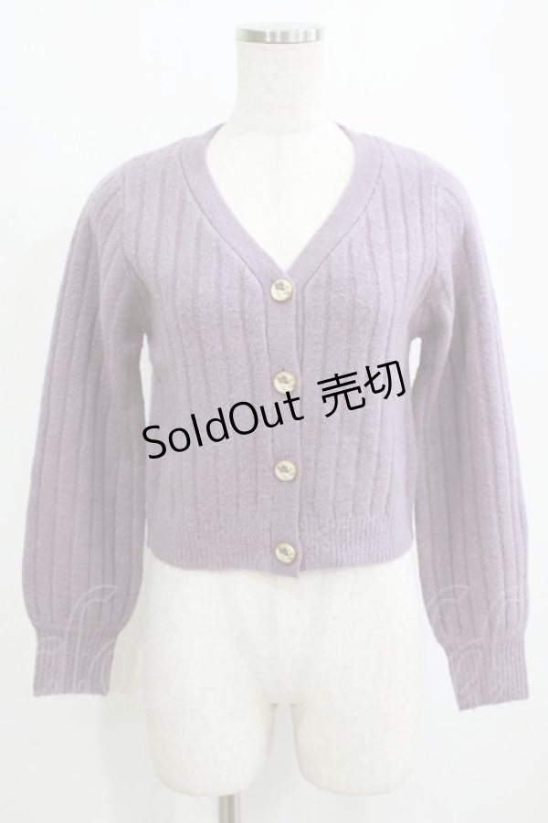 画像1: an another angelus / クレマチスプリント釦リブニットカーディガン Free LAVENDER H-26-02-02-057-CA-TO-NS-ZH (1)