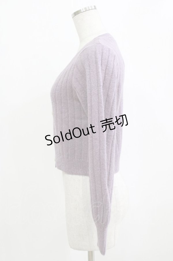 画像2: an another angelus / クレマチスプリント釦リブニットカーディガン Free LAVENDER H-26-02-02-057-CA-TO-NS-ZH (2)