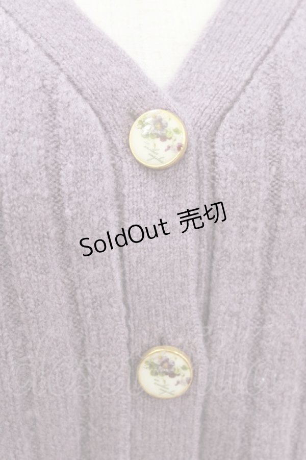 画像4: an another angelus / クレマチスプリント釦リブニットカーディガン Free LAVENDER H-26-02-02-057-CA-TO-NS-ZH (4)