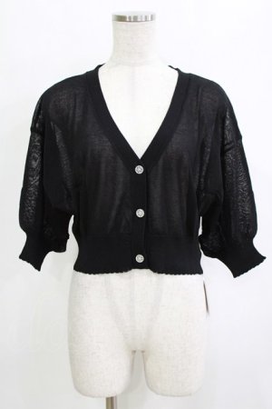 画像: F&A / レーシーカット釦ドルマンニットカーディガン Free BLACK H-26-02-02-061-LO-TO-NS-ZH