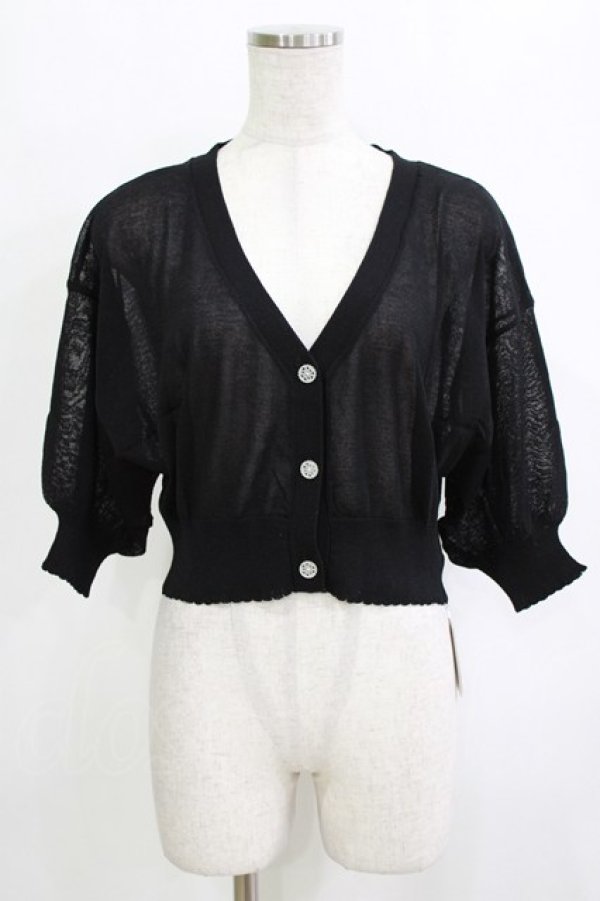 画像1: F&A / レーシーカット釦ドルマンニットカーディガン Free BLACK H-26-02-02-061-LO-TO-NS-ZH (1)
