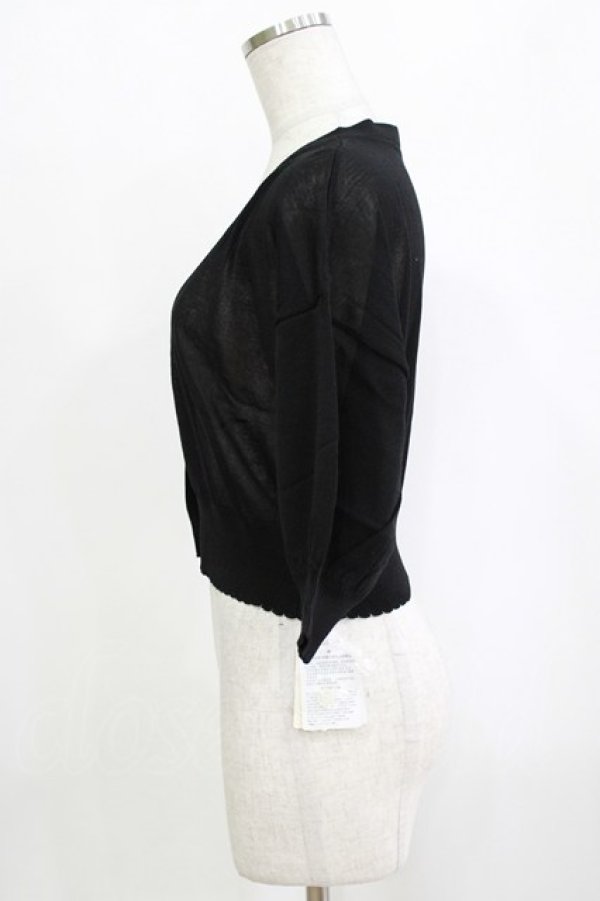 画像2: F&A / レーシーカット釦ドルマンニットカーディガン Free BLACK H-26-02-02-061-LO-TO-NS-ZH (2)