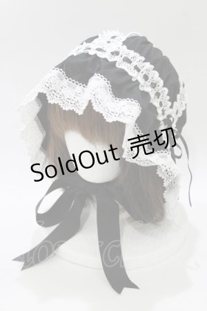 画像: ALICE and the PIRATES / フリルメイドキャップ  ブラック H-26-02-02-063-PA-AC-NS-ZH