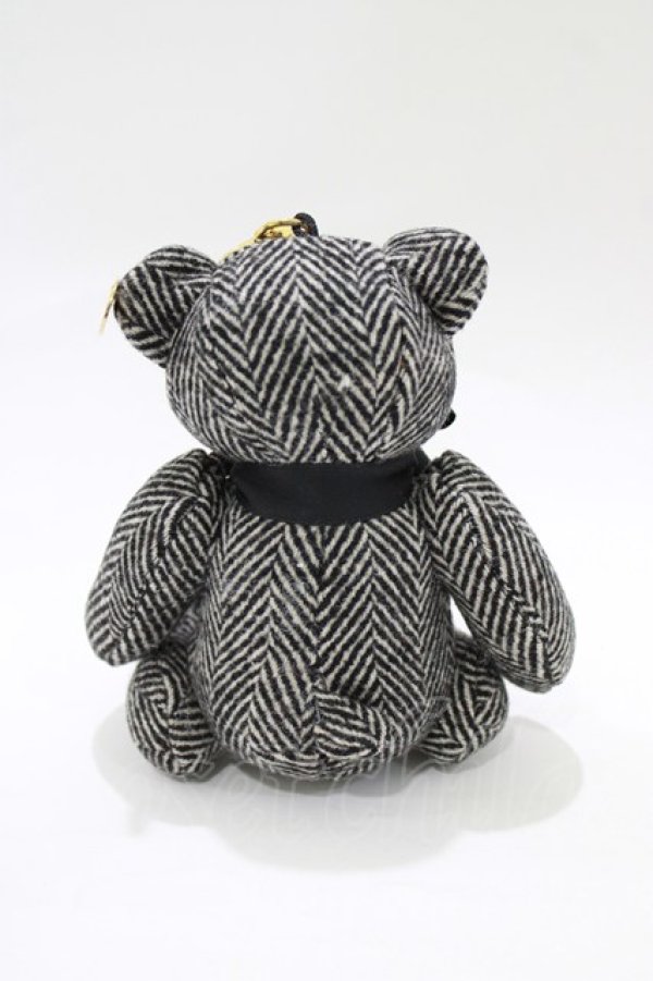 画像2: F i.n.t / オリジナルテディベアキーホルダー  ブラック/ヘリンボーン H-26-02-02-068-CA-ZA-NS-ZH (2)