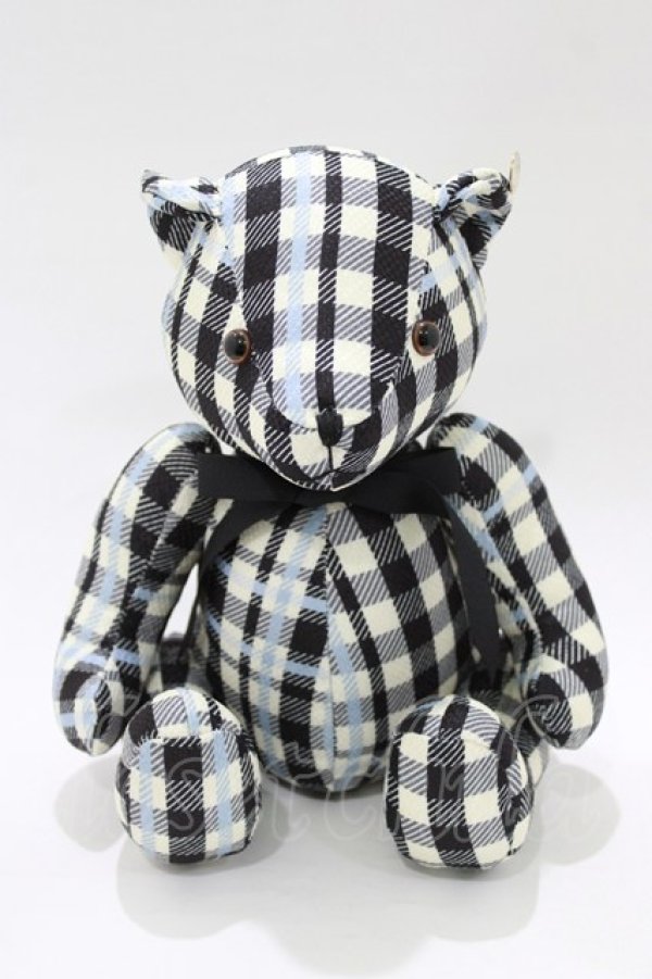 画像1: F i.n.t / オリジナルテディベア  オフ/ブラック/サックスチェック H-26-02-02-072-CA-ZA-NS-ZH (1)