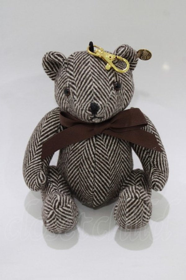 画像1: F i.n.t / オリジナルテディベアキーホルダー  ブラウン/ヘリンボーン H-26-02-02-075-CA-ZA-NS-ZH (1)