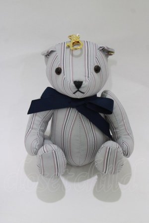 画像: F i.n.t / オリジナルテディベアキーホルダー  ブルー/ストライプ H-26-02-02-076-CA-ZA-NS-ZH