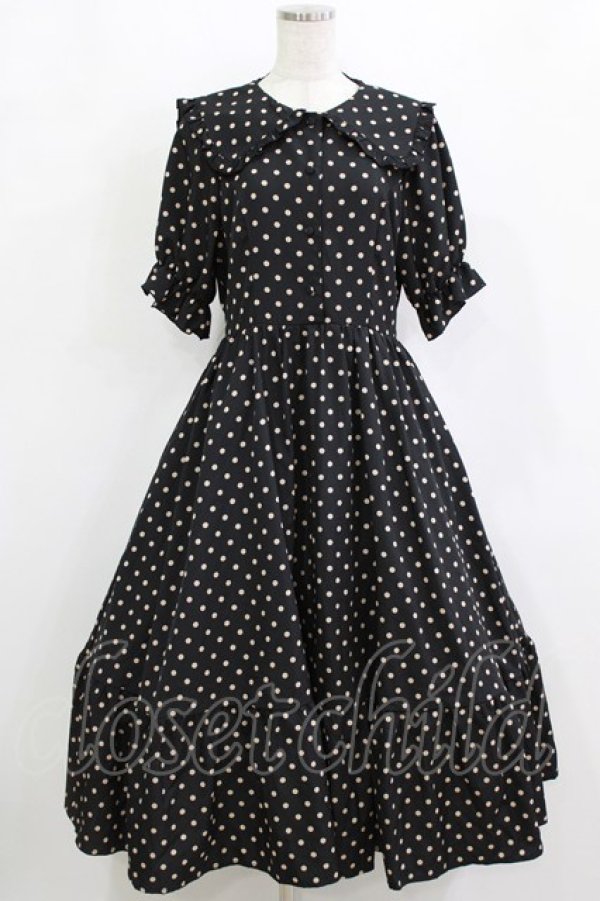 画像1: m petit by misako / ナシジドットワンピース L ブラック H-26-02-02-007-LO-OP-NS-ZH (1)