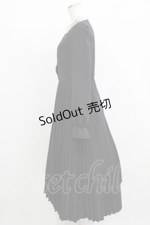 画像2: m petit by misako / AM*レースエリプリーツワンピース L ブラック H-26-02-02-008-LO-OP-NS-ZH (2)