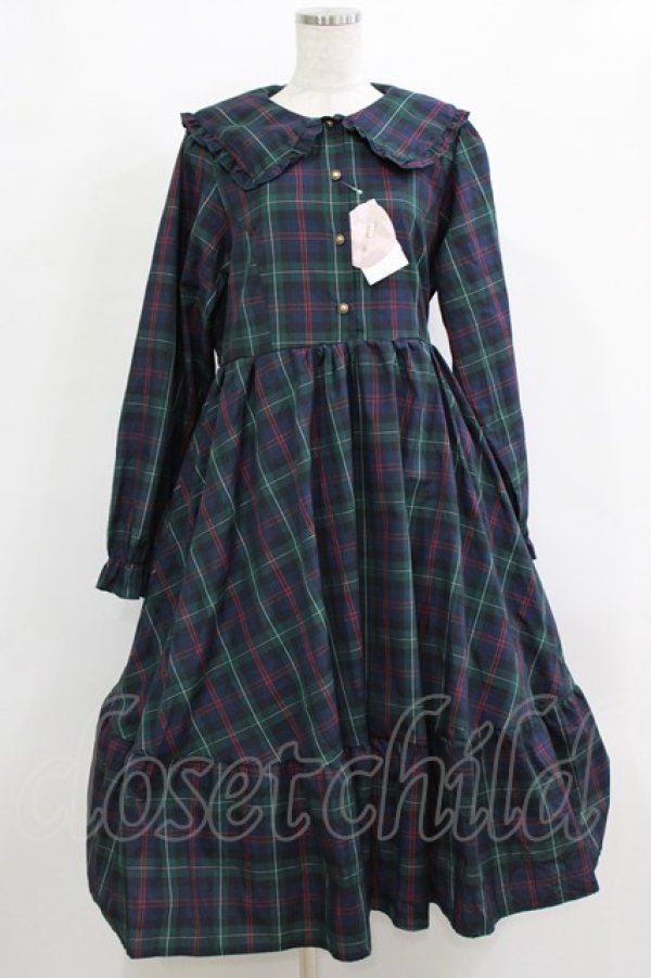 画像1: m petit by misako / TT*AOKチェックOP L グリーン H-26-02-02-009-LO-OP-NS-ZH (1)