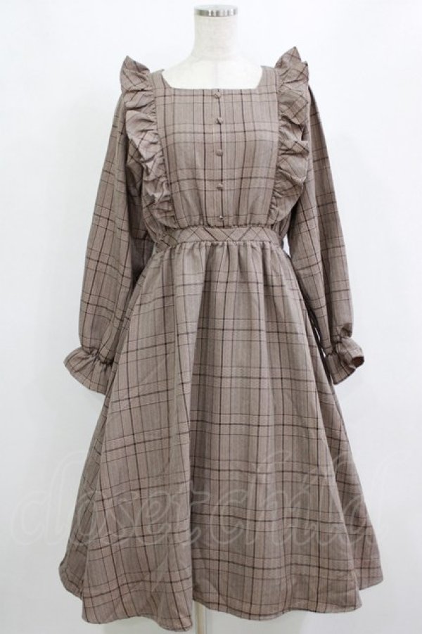 画像1: m petit by misako / チェックワンピース M ブラウン H-26-02-02-010-LO-OP-NS-ZH (1)