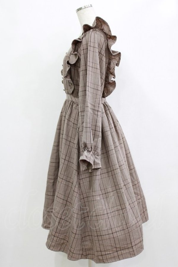 画像2: m petit by misako / チェックワンピース M ブラウン H-26-02-02-010-LO-OP-NS-ZH (2)