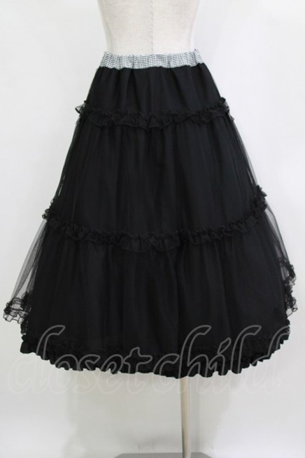 画像3: m petit by misako / NINA'S RVパニエスカート S ブラックギンガム/ブラック リバーリブル H-26-02-02-012-LO-SK-NS-ZH (3)