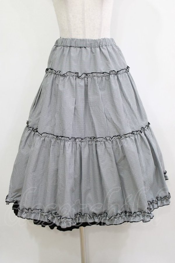 画像4: m petit by misako / NINA'S RVパニエスカート S ブラックギンガム/ブラック リバーリブル H-26-02-02-012-LO-SK-NS-ZH (4)