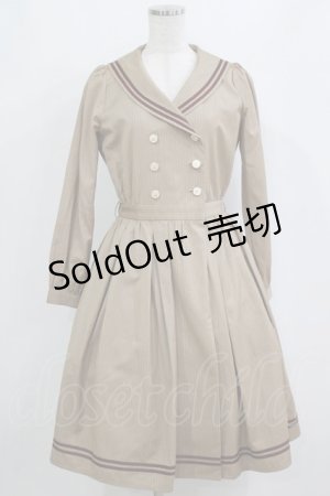 画像: axes femme POETIQUE / セーラーガウンワンピース M ベージュ H-26-02-02-013-AX-TO-NS-ZH