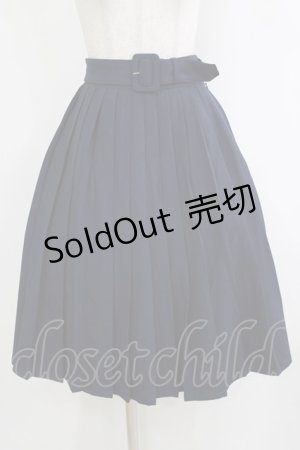 画像: Fi.n.t / 太ベルト付きプリーツスカート Free NAVY H-26-02-02-015-CA-SK-NS-ZH