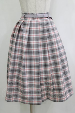 画像: Fi.n.t / ベルト付きサマーチェックタックスカート Free LAV×WH H-26-02-02-017-CA-SK-NS-ZH