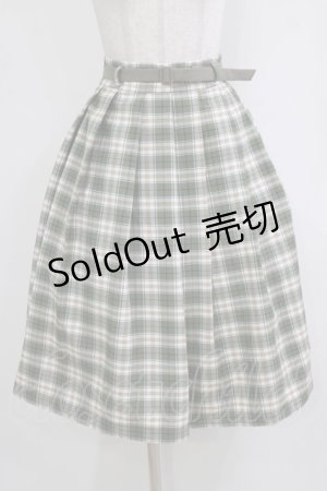 画像: Fi.n.t / ベルト付きサマーチェックタックスカート Free GREEN×WH H-26-02-02-018-CA-SK-NS-ZH