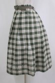 画像2: Fi.n.t / ベルト付きサマーチェックタックスカート Free GREEN×WH H-26-02-02-018-CA-SK-NS-ZH (2)