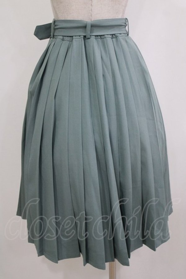 画像3: Fi.n.t / 太ベルト付きプリーツスカート Free GREEN H-26-02-02-019-CA-SK-NS-ZH (3)