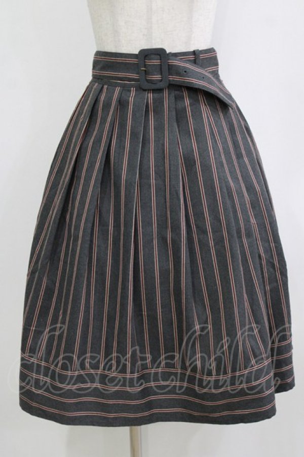 画像1: Fi.n.t / レジメストライプタックスカート Free GRAY H-26-02-02-020-CA-SK-NS-ZH (1)