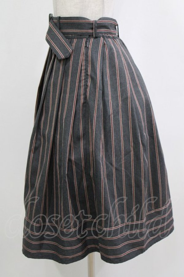 画像2: Fi.n.t / レジメストライプタックスカート Free GRAY H-26-02-02-020-CA-SK-NS-ZH (2)