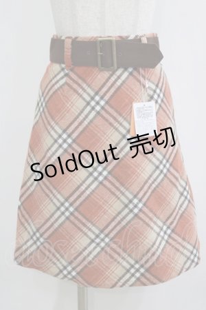 画像: Fi.n.t / ベルト使いチェックミニスカート Free ORANGE H-26-02-02-022-CA-SK-NS-ZH