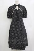 画像1: an another angelus / フロント開きドット柄フレアーワンピース Free BLACK×WH H-26-02-03-028-CA-OP-NS-ZH (1)