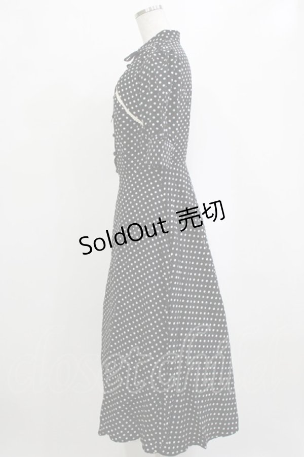 画像2: an another angelus / フロント開きドット柄フレアーワンピース Free BLACK×WH H-26-02-03-028-CA-OP-NS-ZH (2)