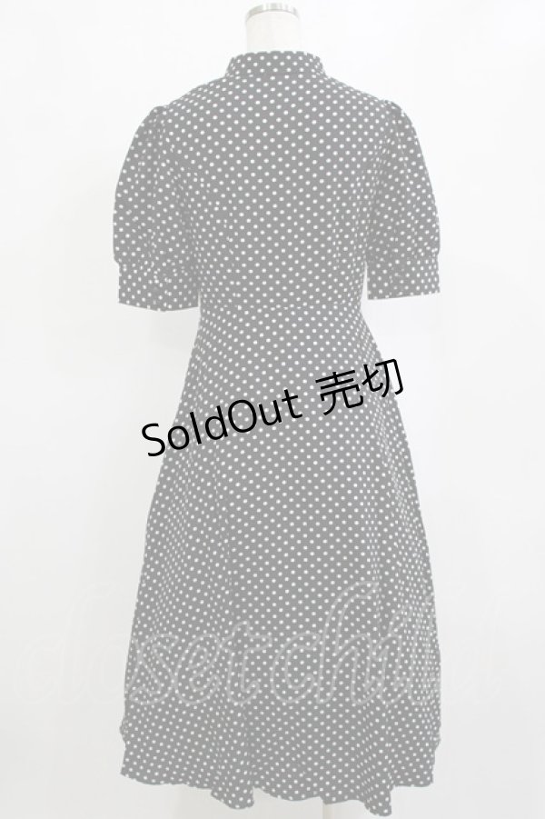 画像3: an another angelus / フロント開きドット柄フレアーワンピース Free BLACK×WH H-26-02-03-028-CA-OP-NS-ZH (3)