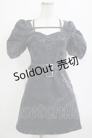 画像: pium / クロステープベルトミニワンピース FREE ブラックデニム H-26-02-03-029-0-OP-YZ-ZH