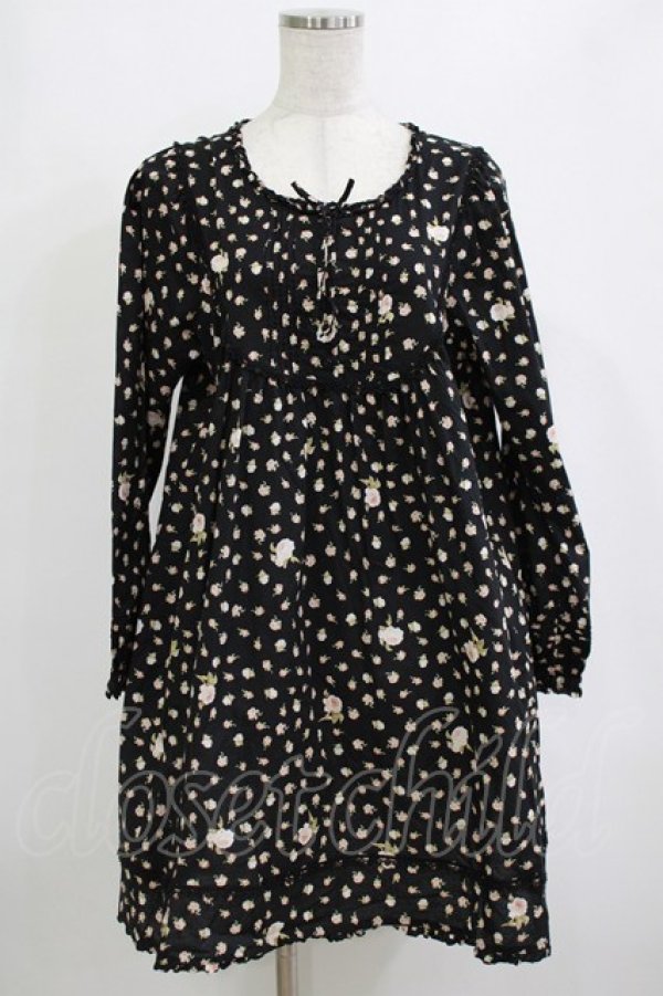 画像1: PINK HOUSE / 花柄ワンピース Free ブラック H-26-02-03-032-LO-OP-NS-ZH (1)