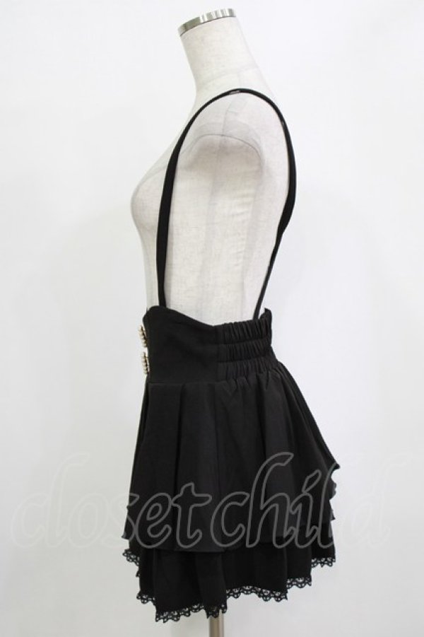 画像2: MA*RS / サス付きフリルスカパン FREE ブラック H-26-02-03-033-EL-SK-YZ-ZH (2)