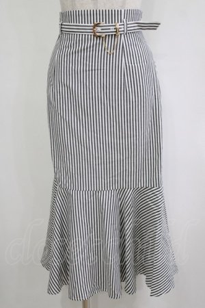 画像: an another angelus / ゴールドバックルベルト付きマーメイドスカート Free BLACK×WH H-26-02-03-035-CA-SK-NS-ZH