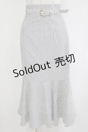 画像: an another angelus / ゴールドバックルベルト付きマーメイドスカート Free BLACK×WH H-26-02-03-035-CA-SK-NS-ZH