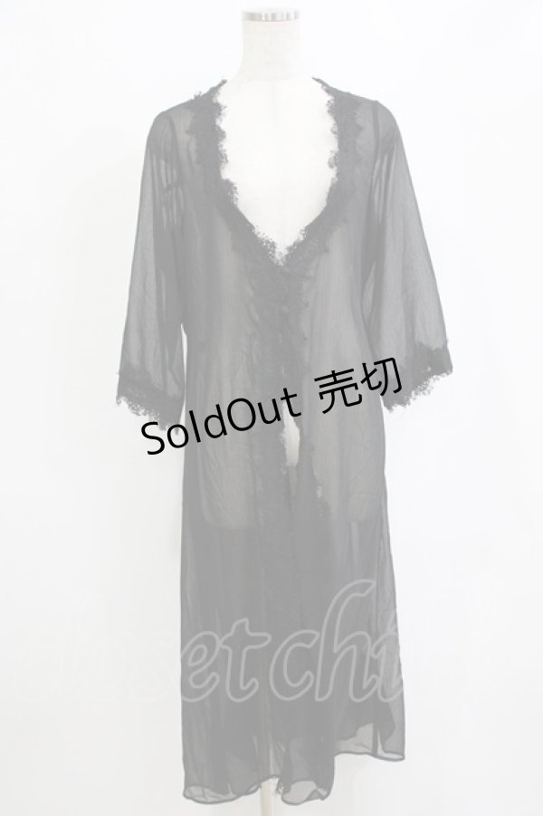 画像1: an another angelus / シフォンガウン Free BLACK H-26-02-03-039-CA-TO-NS-ZH (1)