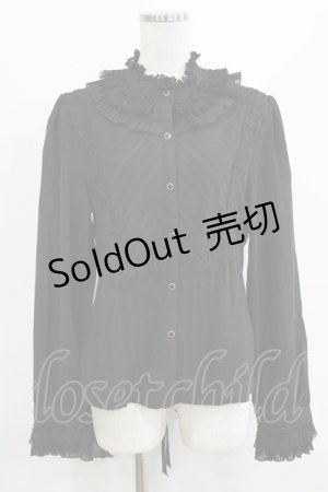 画像: Miss Point（海外ロリータブランド） / 領主貴族のエレガントスタンドカラーブラウス XXL ブラック H-26-02-03-041-EL-BL-NS-ZH