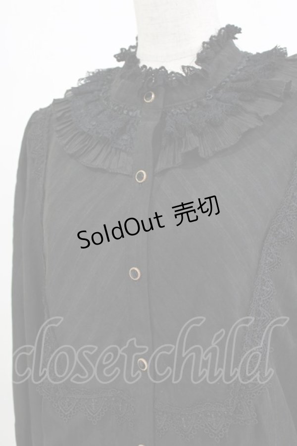 画像4: Miss Point（海外ロリータブランド） / 領主貴族のエレガントスタンドカラーブラウス XXL ブラック H-26-02-03-041-EL-BL-NS-ZH (4)