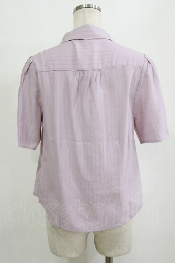 画像3: an another angelus / ドビーストライプタックスリーブシャツブラウス Free LAVENDER H-26-02-03-045-CA-BL-NS-ZH (3)