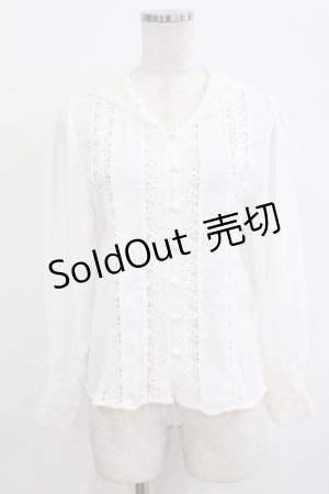 画像: an another angelus / レースストライプセーラーカラーブラウス Free OFF WHITE H-26-02-03-048-CA-BL-NS-ZH