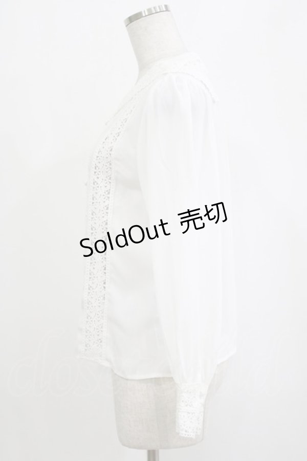 画像2: an another angelus / レースストライプセーラーカラーブラウス Free OFF WHITE H-26-02-03-048-CA-BL-NS-ZH (2)