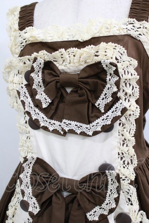 画像4: MAM MAXICIMAM / スウィートアンティーク ティーパーティージャンパースカート Lovelyサイズ(大きいサイズ) ブラウン H-26-02-03-004-0-OP-NS-ZH (4)