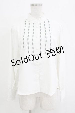 画像: an another angelus / はしごリボンヨーク切替シャツ Free OFF WHITE/GREEN H-26-02-03-049-CA-BL-NS-ZH