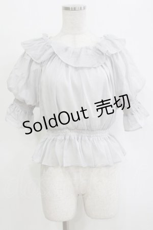 画像: F&A / シアーオフショルフリルプルオーバーブラウス Free BLUE GARY H-26-02-03-051-LO-BL-NS-ZH