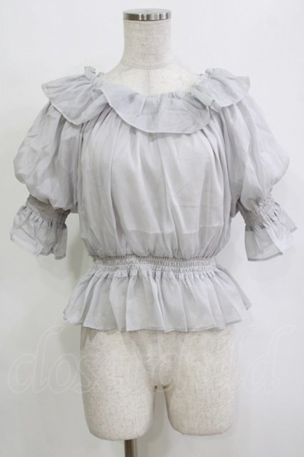 画像1: F&A / シアーオフショルフリルプルオーバーブラウス Free BLUE GARY H-26-02-03-051-LO-BL-NS-ZH (1)