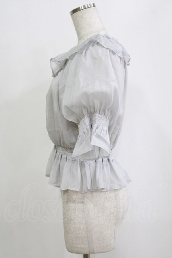 画像2: F&A / シアーオフショルフリルプルオーバーブラウス Free BLUE GARY H-26-02-03-051-LO-BL-NS-ZH (2)